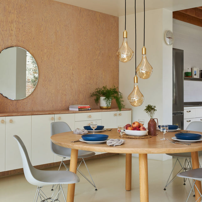 Triple Pendant Light in Walnut - Black Canopy Home Decor > Lighting > Ceiling Lights > Pendant Lights TriadCommerceInc