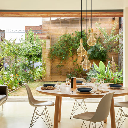 Triple Pendant in Oak - White Canopy Home Decor > Lighting > Ceiling Lights > Pendant Lights > Cluster Pendants TriadCommerceInc