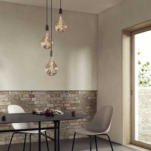Triple Pendant in Graphite + Voronoi II - Black Canopy Home Decor > Lighting > Ceiling Lights > Pendant Lights > Cluster Pendants TriadCommerceInc