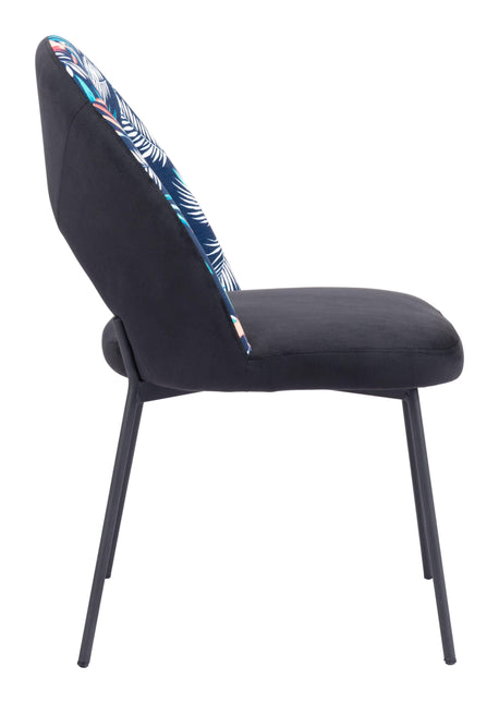 Merion Dining Chair (Set of 2) Multicolor Print & Black Chairs TriadCommerceInc   