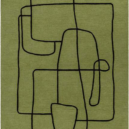 Vatsa Green Abstract Area Rug Rugs TriadCommerceInc