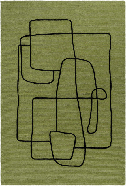 Vatsa Green Abstract Area Rug Rugs TriadCommerceInc
