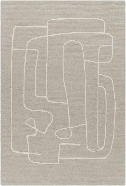 Vatsa Gray Abstract Area Rug Rugs TriadCommerceInc