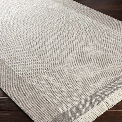 Joelle Beige Grid Wool Rug Rugs TriadCommerceInc