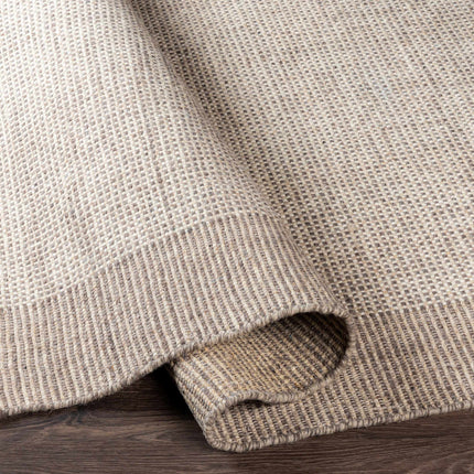 Joelle Beige Grid Wool Rug Rugs TriadCommerceInc