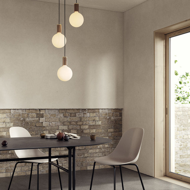 Triple Pendant in Walnut + Sphere IV - Black Canopy Home Decor > Lighting > Ceiling Lights > Pendant Lights > Cluster Pendants TriadCommerceInc