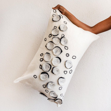 Waterlily Oversized Merino Wool Lumbar Throw Pillow Pillows TriadCommerceInc