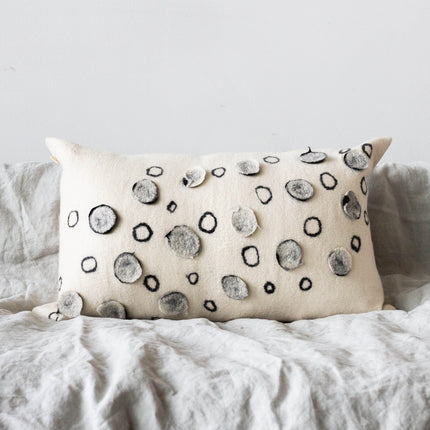 Waterlily Oversized Merino Wool Lumbar Throw Pillow Pillows TriadCommerceInc