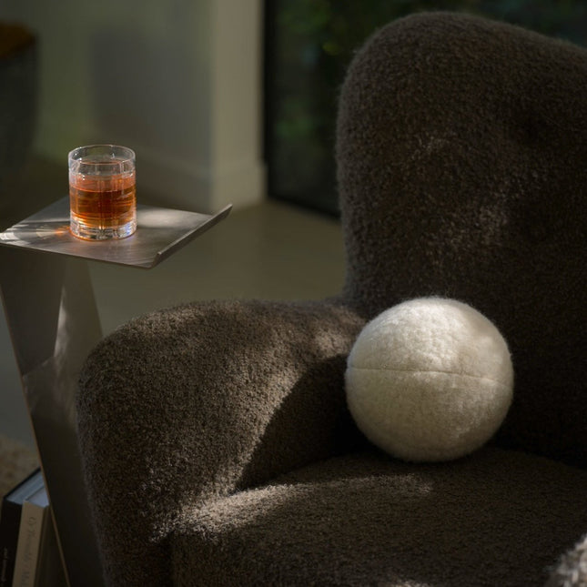 Teddy Sphere Pillow - Ivory Throw Pillows TriadCommerceInc