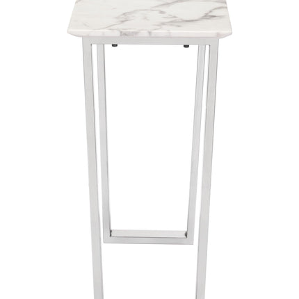 Atlas Console Table White & Silver Console Tables TriadCommerceInc   