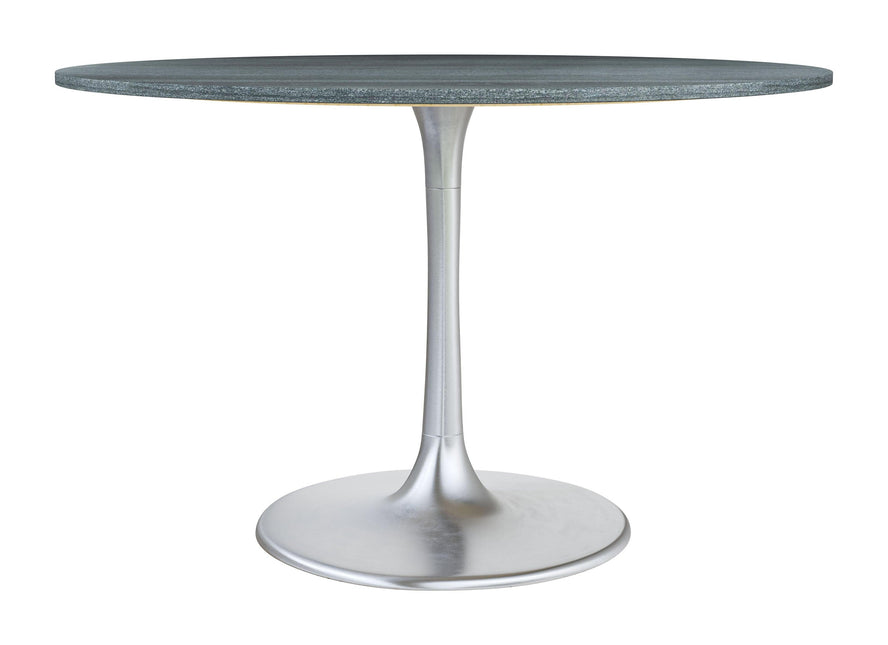 Metropolis Dining Table Gray & Silver Tables TriadCommerceInc   