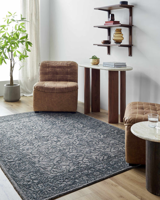 Yadid Black Wool Area Rug Rugs TriadCommerceInc