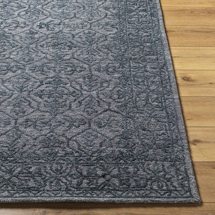 Yadid Black Wool Area Rug Rugs TriadCommerceInc