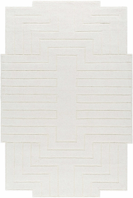 Yavor White Geometric Area Rug Rugs TriadCommerceInc