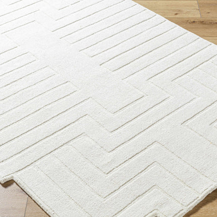 Yavor White Geometric Area Rug Rugs TriadCommerceInc