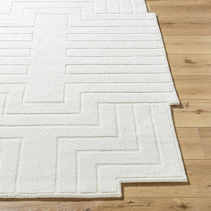 Yavor White Geometric Area Rug Rugs TriadCommerceInc