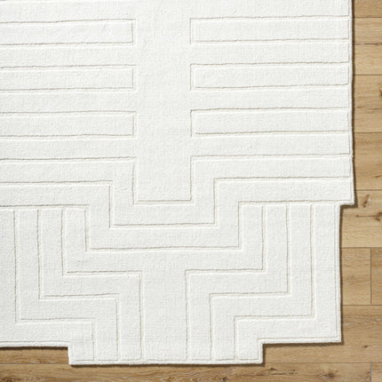 Yavor White Geometric Area Rug Rugs TriadCommerceInc