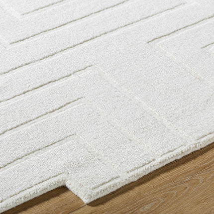 Yavor White Geometric Area Rug Rugs TriadCommerceInc