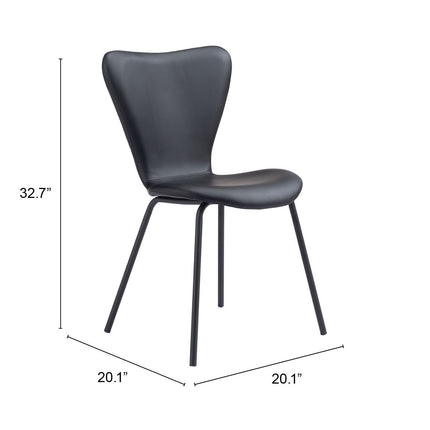 Torlo Dining Chair (Set of 2) Black Chairs TriadCommerceInc   